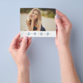 Budget Simple Blue Photo Afstuderen Aankondiging Flyer (Hand)