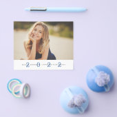 Budget Simple Blue Photo Afstuderen Aankondiging Flyer (Enkel)