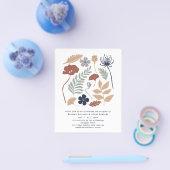 Budget Simple Blue Redwood Flowers Modern Wedding Flyer (Enkel)