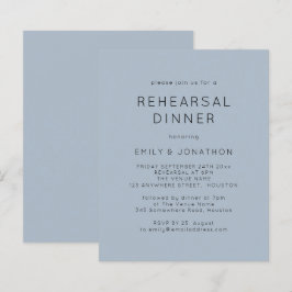 Budget Simple Blue Rehearings Dinner Wedding Invit