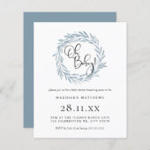 Budget Simple Blue Wreath Boy Baby shower nodigt u (Voorkant / Achterkant)