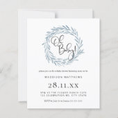 Budget Simple Blue Wreath Boy Baby shower nodigt u (Voorkant)