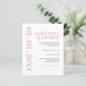 Budget Simple Blush Modern Wedding Invitation (Staand voorkant)