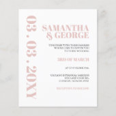 Budget Simple Blush Modern Wedding Invitation (Voorkant)