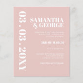 Budget Simple Blush Wedding Invitation (Voorkant)