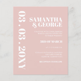 Budget Simple Blush Wedding Invitation