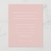 Budget Simple Blush Wedding Invitation (Voorkant)