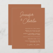 Budget Simple Bohemian Wedding Wedding Invitation (Voorkant / Achterkant)