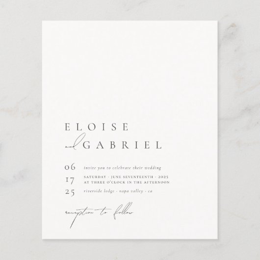 Budget Simple Boho Modern Minimalist Photo Wedding (Voorkant)