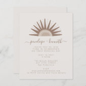 Budget Simple Boho Sun Taupe Wedding Invite (Voorkant / Achterkant)
