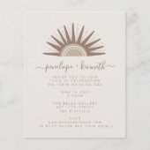 Budget Simple Boho Sun Taupe Wedding Invite (Voorkant)