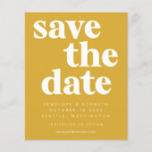 Budget Simple Bold Yellow Save the Date Kaart (Voorkant)