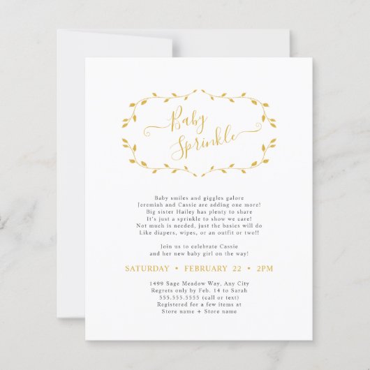 Budget Simple Botanical Baby Sprinkle PAPER (Voorkant)