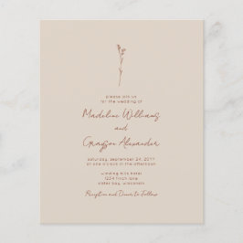 BUDGET Simple Botanical Line Art Weddenschap Invit