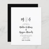 Budget Simple Botanical Script Monogram Weddenscha (Voorkant / Achterkant)