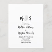 Budget Simple Botanical Script Monogram Weddenscha (Voorkant)