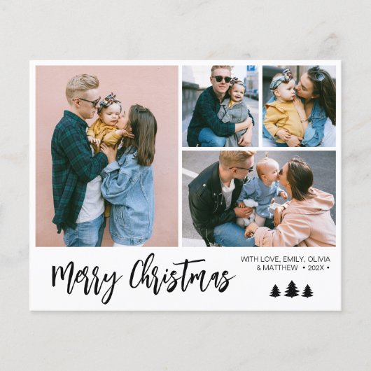 Budget Simple Collage Snowy Kerstfeestdag Flyer (Voorkant)