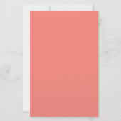 BUDGET Simple Coral Roos Typography Weddenemenu (Achterkant)