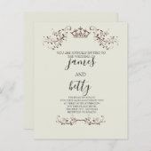 Budget Simple Crown Minimalist Wedding Flyer (Voorkant / Achterkant)