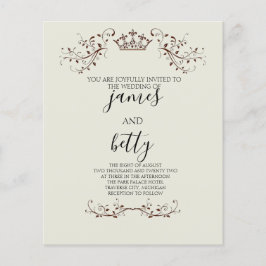 Budget Simple Crown Minimalist Wedding Flyer