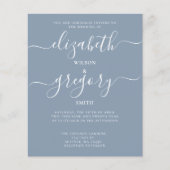 Budget Simple Dusty Blue Modern Wedding Invitation (Voorkant)