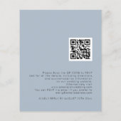 Budget Simple Dusty Blue QR Code Weduwen Uitnodige (Achterkant)