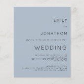 Budget Simple Dusty Blue QR Code Weduwen Uitnodige (Voorkant)