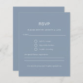 Budget Simple Dusty Blue RSVP-kaart (Voorkant / Achterkant)