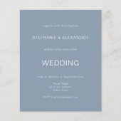 Budget Simple Dusty Blue Wedding Invitation (Voorkant)