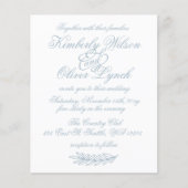 Budget Simple Dusty Blue Wedding Invitation (Voorkant)