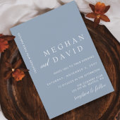 Budget Simple Dusty Blue Wedding Invitation