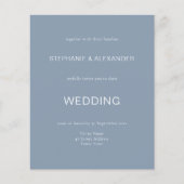 Budget Simple Dusty Blue Wedding QR Code nodigt ui (Voorkant)