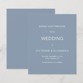 Budget Simple Dusty Blue Wedding Save the Date