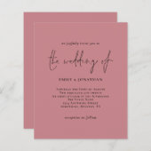 Budget Simple Dusty Roos Pink Weddenschap (Voorkant / Achterkant)