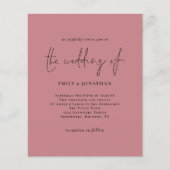 Budget Simple Dusty Roos Pink Weddenschap (Voorkant)