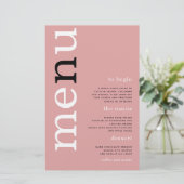 BUDGET Simple Dusty Roos Typography WeddenMenu (Staand voorkant)
