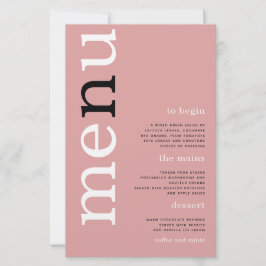 BUDGET Simple Dusty Roos Typography WeddenMenu