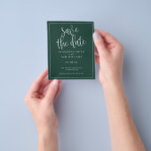 Budget Simple Elegant Emerald Save the Date Invite Flyer (Hand)
