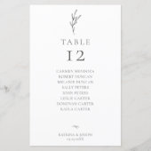 Budget Simple Elegant Minimal Wedding Seating Seat (Voorkant)