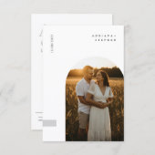 Budget Simple Elegant Minimalist Photo Wedding Kaart (Voorkant / Achterkant)