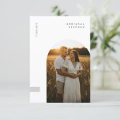 Budget Simple Elegant Minimalist Photo Wedding Kaart (Staand voorkant)