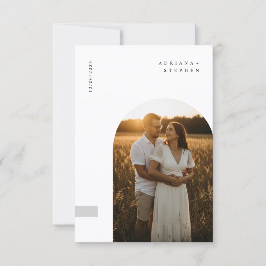 Budget Simple Elegant Minimalist Photo Wedding Kaart (Voorkant)