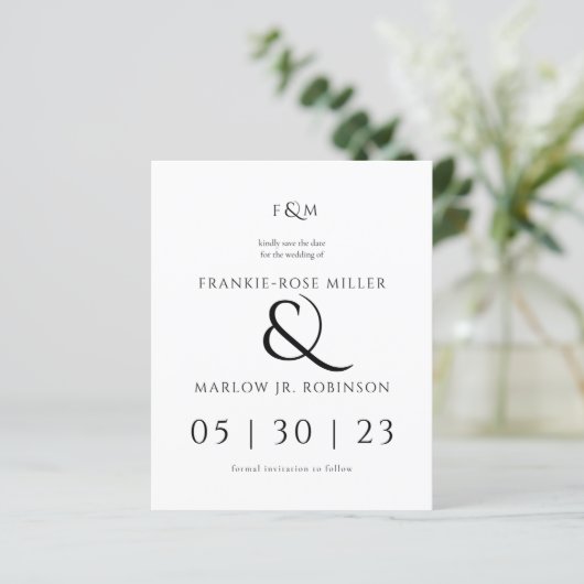 Budget Simple Elegant Non Photo Save the Date (Staand voorkant)