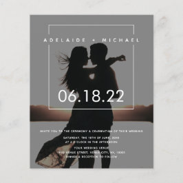 Budget Simple Elegant Photo Wedding Invitation Flyer