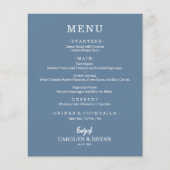 Budget Simple Elegant Slate Blue Wedding Menu (Voorkant)
