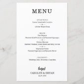 Budget Simple Elegant Weddenrenmenu (Voorkant)