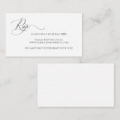 Budget Simple Elegant Wedding RSVP Card Notitiekaartje (Voorkant / Achterkant)