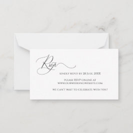 Budget Simple Elegant Wedding RSVP Card Notitiekaartje