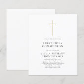 Budget Simple Gold Cross Eerste Heilige Communie (Voorkant / Achterkant)