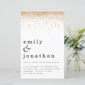 Budget Simple Gold Glitter Weduwen Uitnodiging (Staand voorkant)